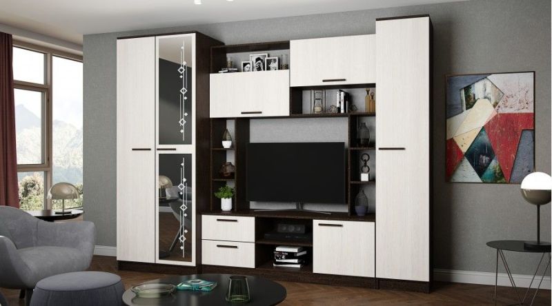 АВРОРА Гостиная (Венге/Анкор светлый) | увеличить фото 1 АВРОРА Гостиная (Венге/Анкор светлый) | фото 1