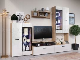 Гостиная Нэнси NEW Вариант №3 ЛДСП (Белый глянец/Сонома) | подробнее Гостиная Нэнси NEW Вариант №3 ЛДСП (Белый глянец/Сонома) | фото