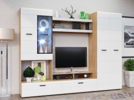 Гостиная Нэнси NEW Вариант №4 ЛДСП (Белый глянец/Сонома) | подробнее Гостиная Нэнси NEW Вариант №4 ЛДСП (Белый глянец/Сонома) | фото