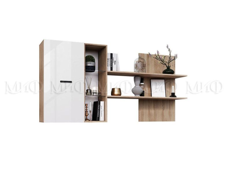 Нэнси New Шкаф навесной с полкой (ЛДСП) Белый глянец/Сонома | увеличить фото 1 Нэнси New Шкаф навесной с полкой (ЛДСП) Белый глянец/Сонома | фото 1