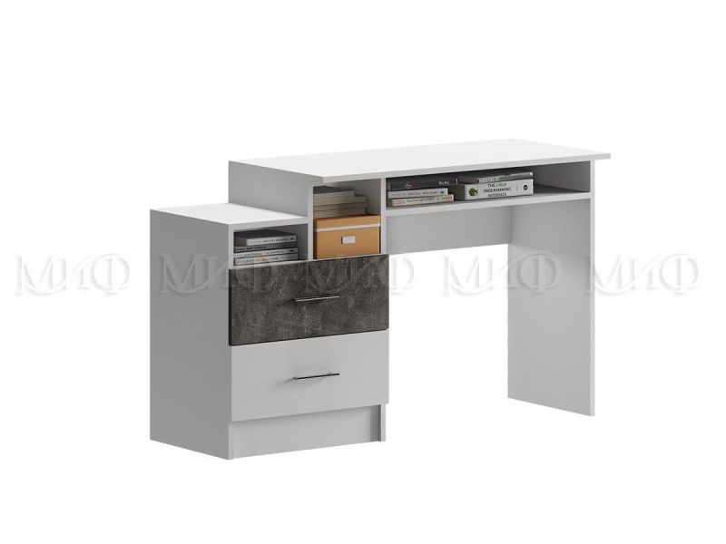 ВЕГА NEW Позитив Стол компьютерный (Бетон темный/белый) | увеличить фото 1 ВЕГА NEW Позитив Стол компьютерный (Бетон темный/белый) | фото 1