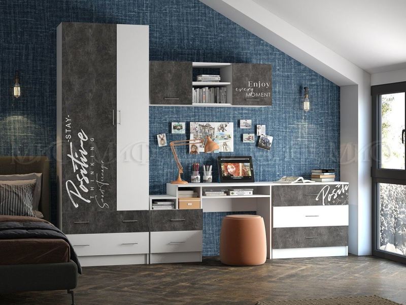 ВЕГА NEW Позитив Стол компьютерный (Бетон темный/белый) | увеличить фото 2 ВЕГА NEW Позитив Стол компьютерный (Бетон темный/белый) | фото 2