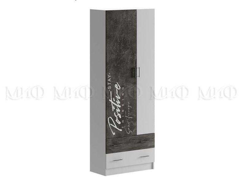 ВЕГА NEW Позитив Шкаф (Бетон темный/белый) | увеличить фото 1 ВЕГА NEW Позитив Шкаф (Бетон темный/белый) | фото 1